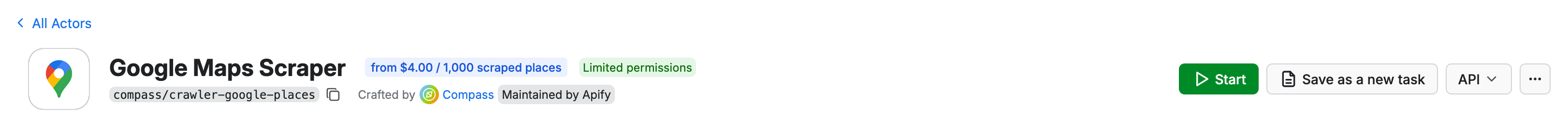 Create a new Apify task